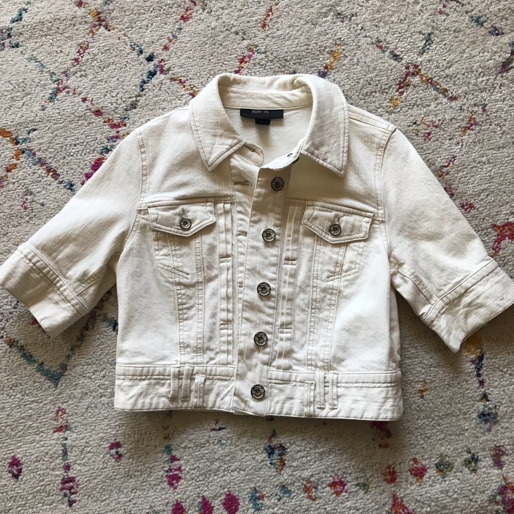Style & Co, size S, white denim jacket